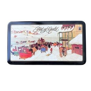 VTG Pot Of Gold Limited Edition Tin Hershey’s Canada Town Gathering Ice Skating